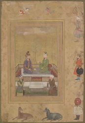 Babur and Humayun with Courtiers